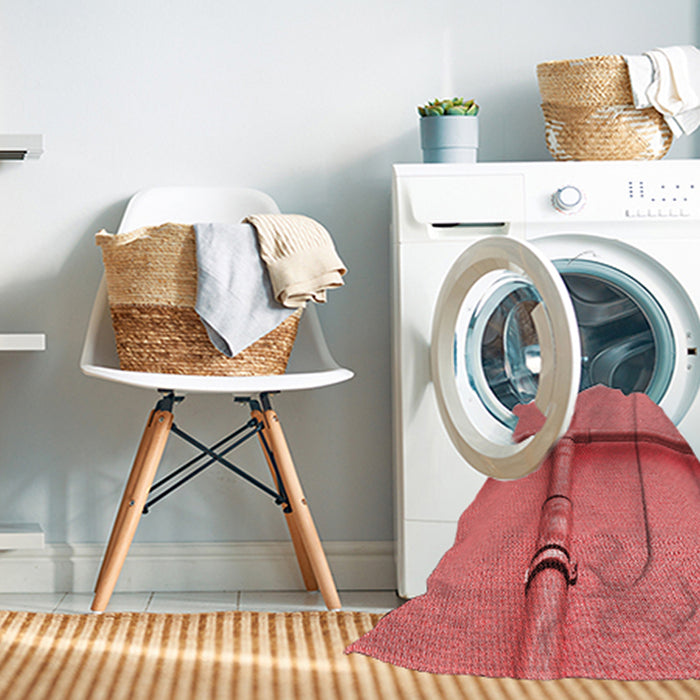 Machine Washable Transitional Ruby Red Rug in a Washing Machine, wshpat1745rd