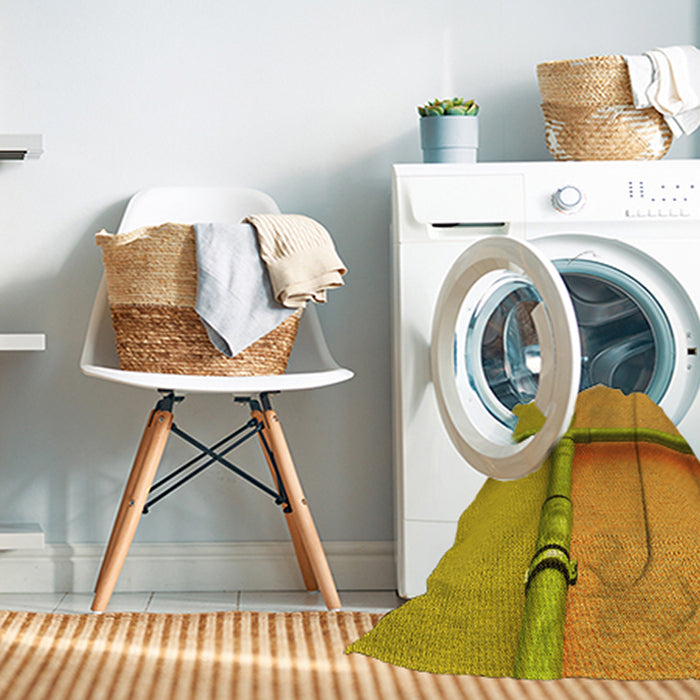 Machine Washable Transitional Deep Yellow Rug in a Washing Machine, wshpat1745yw