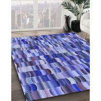 Patterned Sky Blue Rug, pat1746blu