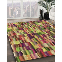 Patterned Brown Red Rug, pat1746brn