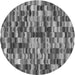 Square Patterned Dark Gray Rug, pat1746gry