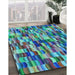 Patterned Blue Rug in Family Room, pat1746lblu