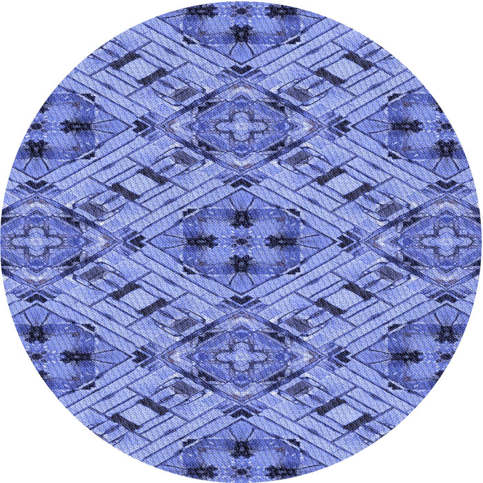 Square Patterned Blue Rug, pat1747blu