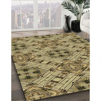 Patterned Red Brown Rug, pat1747brn