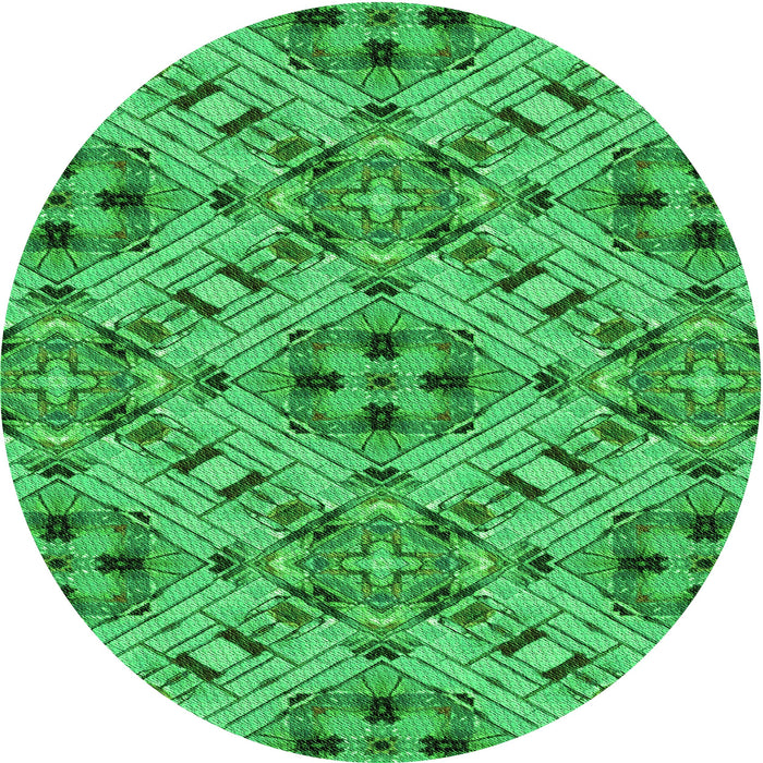 Square Machine Washable Transitional Neon Green Rug in a Living Room, wshpat1747grn