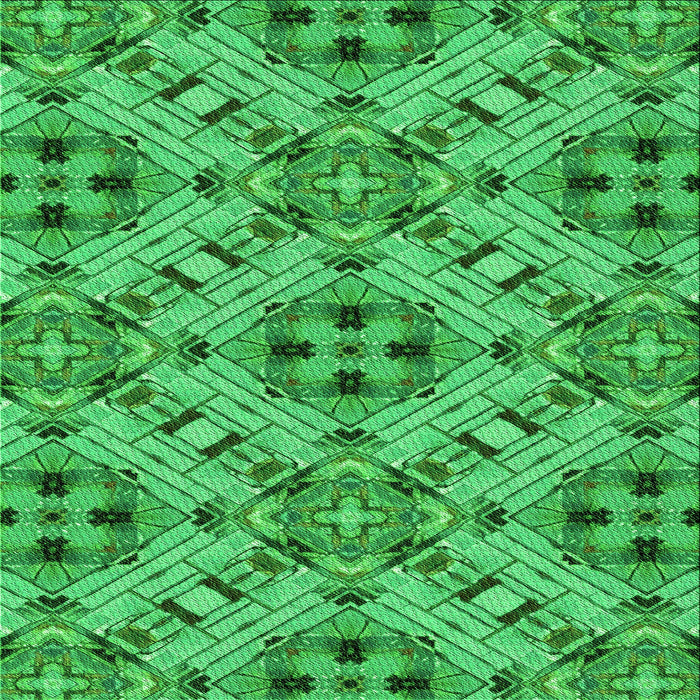 Round Machine Washable Transitional Neon Green Rug, wshpat1747grn