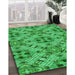 Patterned Neon Green Rug in Family Room, pat1747grn