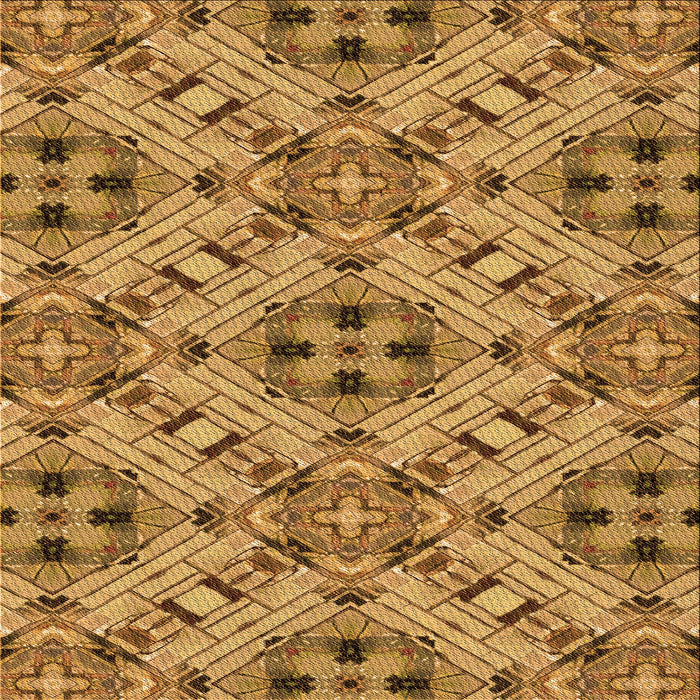 Round Patterned Saddle Brown Rug, pat1747org