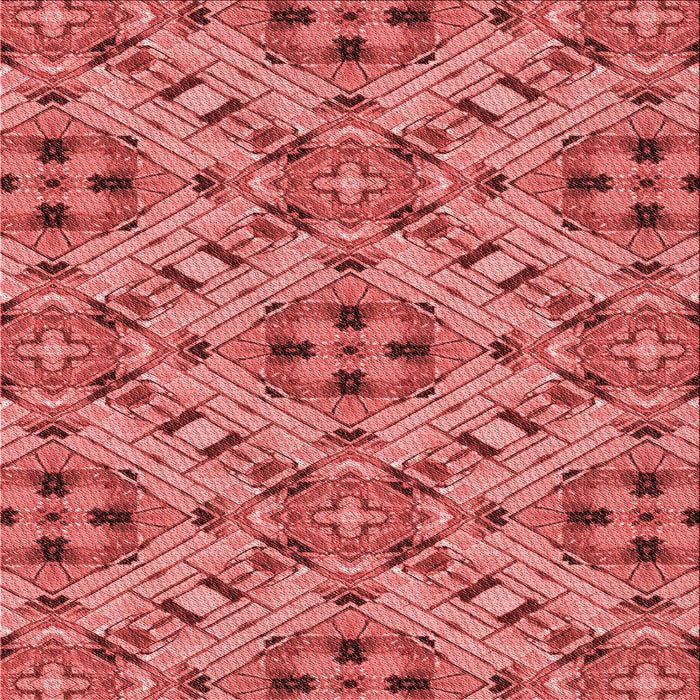 Round Machine Washable Transitional Red Rug, wshpat1747rd