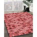 Patterned Red Rug in Family Room, pat1747rd