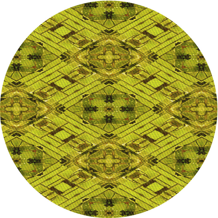 Square Patterned Olive Green Rug, pat1747yw