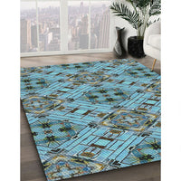 Patterned Tiffany Blue Novelty Rug, pat1747