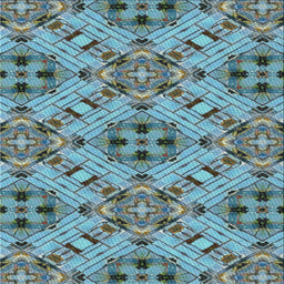 Square Patterned Tiffany Blue Novelty Rug, pat1747