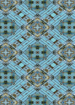 Patterned Tiffany Blue Novelty Rug, pat1747