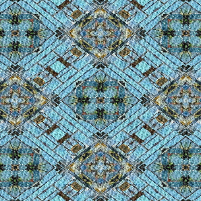 Patterned Tiffany Blue Novelty Rug, pat1747