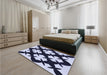 Patterned Night Blue Rug in a Bedroom, pat1748blu