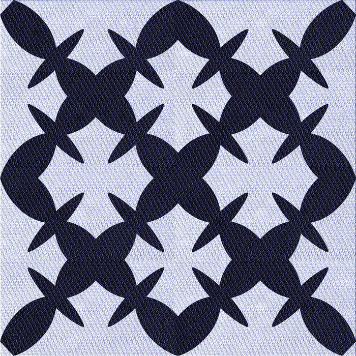 Round Machine Washable Transitional Night Blue Rug, wshpat1748blu