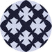 Square Patterned Night Blue Rug, pat1748blu