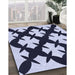 Patterned Night Blue Rug in Family Room, pat1748blu