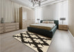 Patterned Deep Peach Orange Rug in a Bedroom, pat1748brn