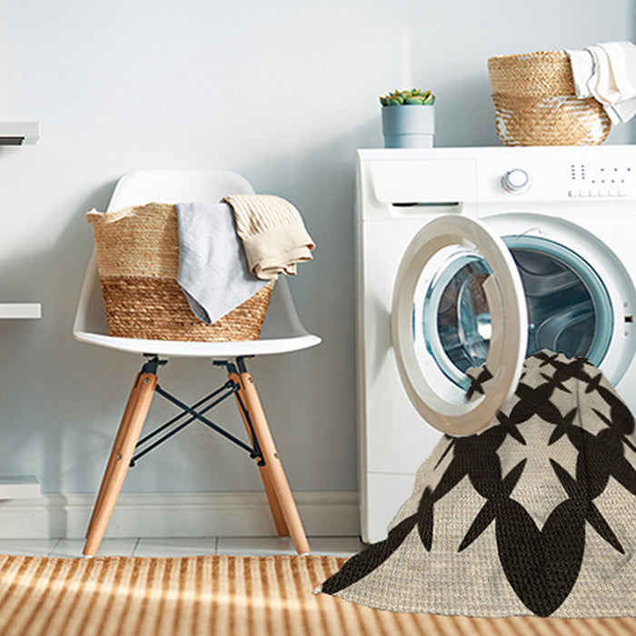 Machine Washable Transitional Deep Peach Orange Rug in a Washing Machine, wshpat1748brn