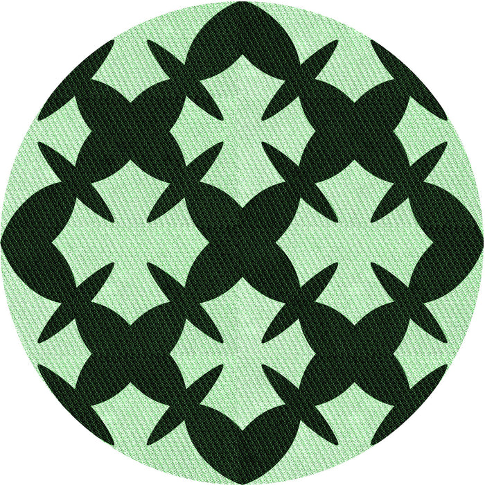 Square Machine Washable Transitional Dark Forest Green Rug in a Living Room, wshpat1748grn