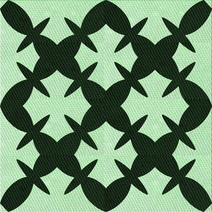 Round Patterned Dark Forest Green Rug, pat1748grn