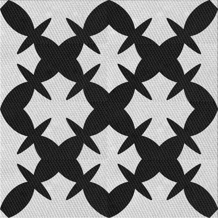 Round Patterned Charcoal Black Rug, pat1748gry