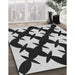 Patterned Charcoal Black Rug in Family Room, pat1748gry