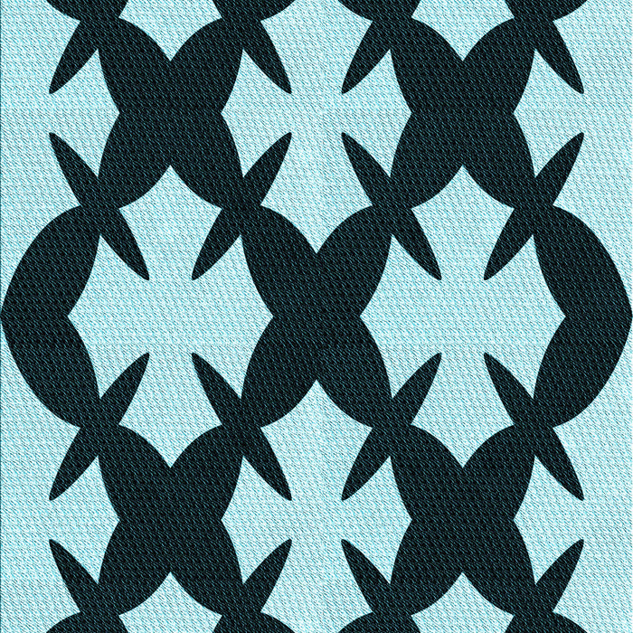 Patterned Deep Teal Green Rug, pat1748lblu