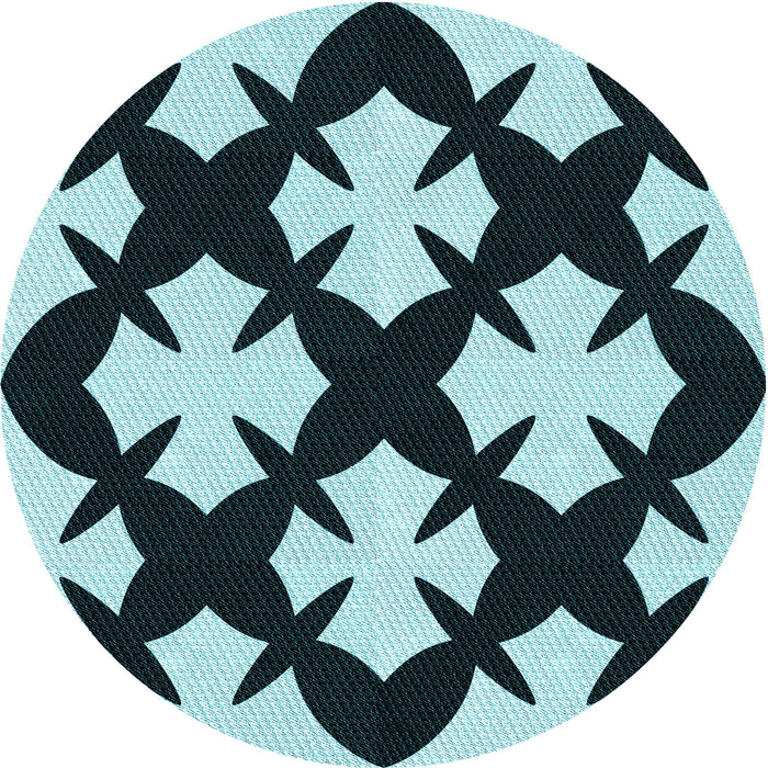 Square Machine Washable Transitional Deep Teal Green Rug in a Living Room, wshpat1748lblu