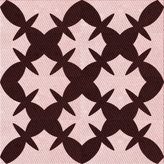 Round Patterned Deep Rose Pink Rug, pat1748rd