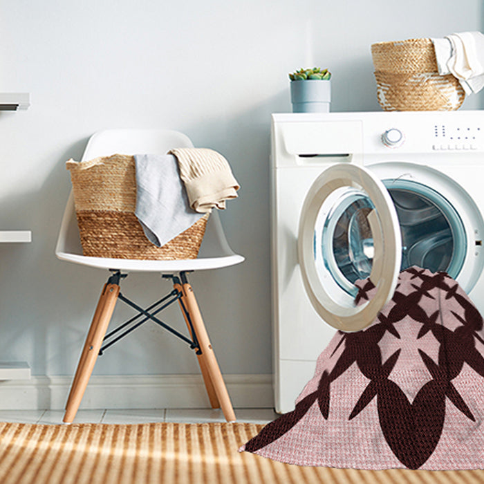 Machine Washable Transitional Deep Rose Pink Rug in a Washing Machine, wshpat1748rd