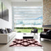 Machine Washable Transitional Deep Rose Pink Rug in a Kitchen, wshpat1748rd