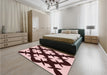 Patterned Deep Rose Pink Rug in a Bedroom, pat1748rd