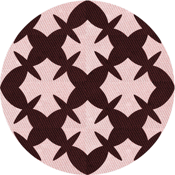 Square Patterned Deep Rose Pink Rug, pat1748rd