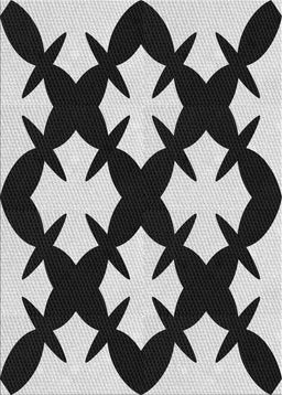 Patterned Charcoal Black Novelty Rug, pat1748