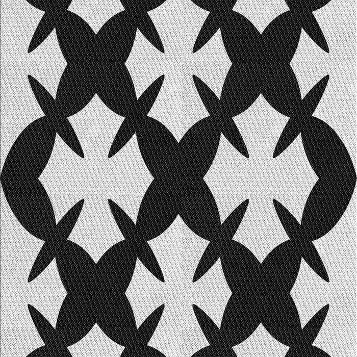 Patterned Charcoal Black Novelty Rug, pat1748