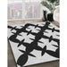 Patterned Charcoal Black Novelty Rug in Family Room, pat1748