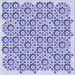 Round Machine Washable Transitional Slate Blue Rug, wshpat1749blu