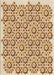 Machine Washable Transitional Brown Gold Rug, wshpat1749brn