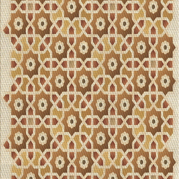 Machine Washable Transitional Brown Gold Rug, wshpat1749brn