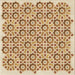 Round Machine Washable Transitional Brown Gold Rug, wshpat1749brn