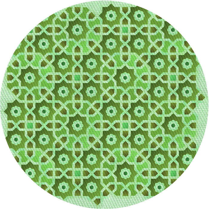 Square Machine Washable Transitional Dark Lime Green Rug in a Living Room, wshpat1749grn