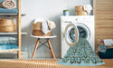 Machine Washable Transitional Hazel Green Rug in a Washing Machine, wshpat1749lblu