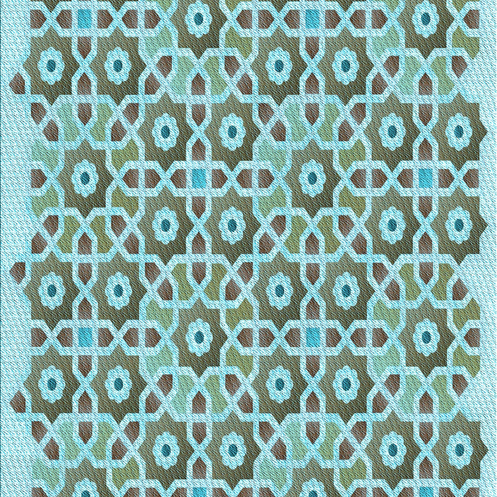 Machine Washable Transitional Hazel Green Rug, wshpat1749lblu