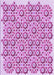 Machine Washable Transitional Blossom Pink Rug, wshpat1749pur
