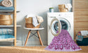 Machine Washable Transitional Blossom Pink Rug in a Washing Machine, wshpat1749pur