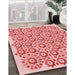 Machine Washable Transitional Pink Rug in a Family Room, wshpat1749rd