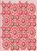 Machine Washable Transitional Pink Rug, wshpat1749rd